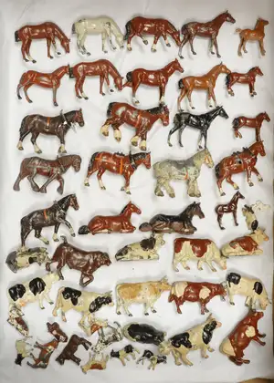 Britains, Timpo & Similar - A Group of Lead Farm Animals. Many are pre-war.