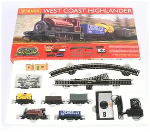 Hornby (China) OO Gauge R1157 "West Coast Highlander" Train Set Consisting of Caley Pug 0-4-0ST Loco WCR Maroon, DJS Tanker, Lochgelly Open Wagon, Open Wagon a