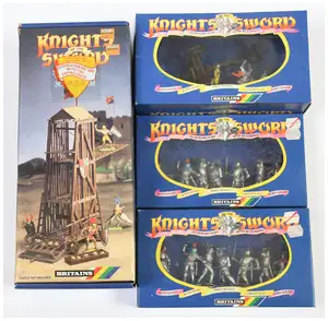 Britains - 'Knights of the Sword' Range - A Group of Boxed Sets. Comprising: 2 x 7774 ' Seven Silver Knights' plus 7785 (Missing one figure) & 7789.