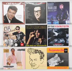 New Vinyl: A collection of rock 'n' roll, pop, and jazz records featuring classic vocalists and guitarists