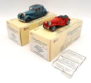 Lansdowne Models, a boxed 1:43 scale pair comprising of LDM.61 1937 Jensen 3.5 Litre S Type in Blue along with LDM.63A 1938 AC 16/80 Sports Roadster "Top Down"