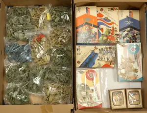 Airfix, Starlux & Similar - A Boxed and unboxed Group of Primarily WWII and Napoleonic Plastic Model Soldiers, comprising: Set 51463 'Waterloo French Infantry'