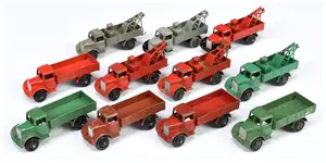 Dinky Toys 22 & 30 Series A Group Of 11 To Include - Open Back - Red, Breakdown Lorry