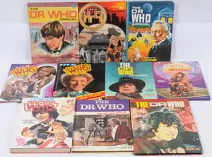 BBC TV, Doctor Who & related, Annuals & similar.  Although unchecked for completeness condition generally appears to be Fair to Good.  See photo.