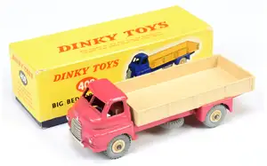 Dinky Toys 408 Big Bedford Lorry – Pink cab and chassis, light beige back and supertoy hubs