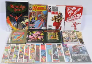 Marvel Comics & similar, Comics, Hardback Graphic Novels, Books & similar, Daredevil, Elektra, The Punisher & similar.  Includes Logan’s Riun #1 to #7 (1977)