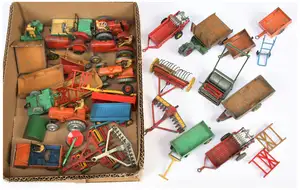 Dinky Toys Farm Related A Group Of 27 To Include - Field Marshall Tractor, Motorcart, Land Rover,