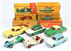 Dinky Toys A Group Of 6 To Include - 108 MG Midget Sports - Off-White, 189 Triumph Herald