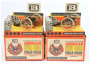 Britains - A Pair of 9726 'American Civil War Field Piece', Boxed.
