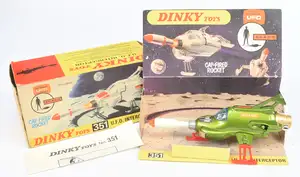 Dinky Toys 351 "UFO" Shado Interceptor - Green with red legs, gold rear thruster,