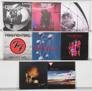 New Vinyl: A collection of grunge and alternative rock albums featuring iconic studio releases and compilations from Pearl Jam and Foo Fighters.
Included title