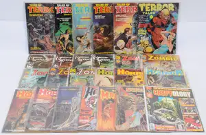 Horror related Comics & Magazines, Tales of Terror, Monsters and Heroes, Tales of the Zombie, Castle of Horror & similar.  Although unchecked for completeness 