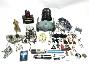 Collection of Modern Star Wars Toys and Collectables