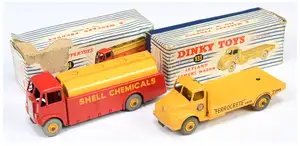 Dinky Toys A Pair - (1) 933 Leyland Comet Cement Truck "Ferrocrete" - Yellow including supertoy hubs
