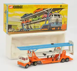 Corgi Toys 1146 Scammell Handyman Tri-Decker Car Transporter - Orange, white