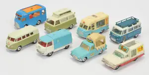 Corgi Toys A Group Of 8 To Include - Smiths "Mister Softee" Ice Cream Van, Volkswagen Kombi