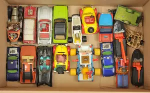 Corgi Toys TV & Film related Group Of 17 To Include - 2"James Bond" Moonbuggy, Batboat On Trailer,