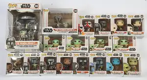 Funko Star Wars assorted Pop Vinyls from The Mandalorian TV Series including Jumbo 10 inch Mandalorian with child.