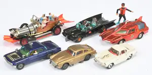 Corgi & Dinky Toys Group Of 6 To Include - 267 "Batman" Batmobile, 266 "Chitty Chitty Bang Bang"