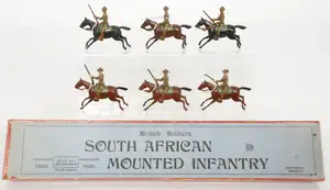Britains - Set No. 38 'South African Mounted Infantry', Boxed. 1927 version. Includes 1 extra Mounted Soldier.