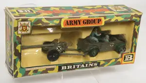 Britains - Army Group Series, comprising: Set 9788, German Kublewagen Scout Car & PAK 38 Field Gun, complete with Crew (Missing Ammunition).
