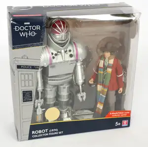 Character Options Doctor Who Robot (1974) Collector Figure Set comprising 1) K1 Robot large-scale figure and 2) 5.5-inch scale Fourth Doctor figure, housed in 