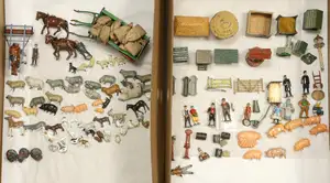 Britains, JoHillCo, Taylor & Barrett & Other Makers - A Large Group of Farm & Civilian Figures, Animals, Machinery & Accessories