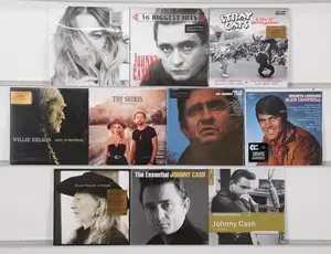 New Vinyl: A selection of modern country, Americana, and rockabilly vinyl LPs including several high-quality audiophile reissues