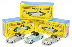 Matchbox Dinky Code 2 issues 25th MICA Convention Harrogate 2010 (1) CON11 Triumph Dolomite - pale metallic blue (2) CON12 E Type Jaguar - metallic silver, bla