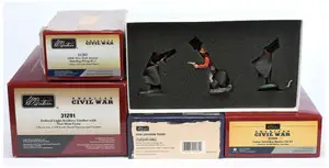 Britains - American Civil War Series - Comprising: 2 x Set 31282 '146th New York Zouave Standing Firing No.1', Set 31053 'Union Stretcher Bearer Set #1', 00280