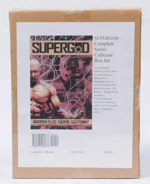 Avatar Comics, Supergod, Complete Series Collector Box Set (Sealed) Limited to 100 Sets.  Although unchecked for completeness condition of the Sealed Outer Box