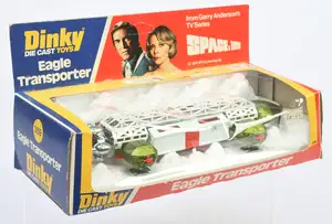 Dinky Toys 359 "Space 1999" Eagle Transporter - White and green with red rear and side thrusters