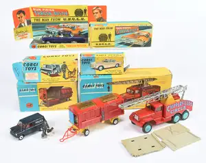 Corgi Toys A Group Of 5 - (1) 497 "The Man From UNCLE" Thrushbuster, (2) Scammell 6-Wheeled