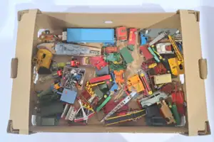 Corgi, Dinky and similar die-cast model vehicles and accessories, a mixed group to include examples of construction vehicles, cranes and commercial trucks, and