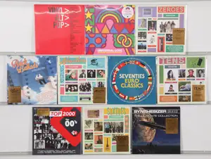 New Vinyl: A selection of modern vinyl compilation albums featuring popular hits from the 1960s through to the 2010s, with a focus on the Music On Vinyl 'Colle