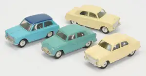 Corgi Toys A Group Of 4 To Include - A40 Saloon - Light blue body with dark blue roof, Ford Consul -