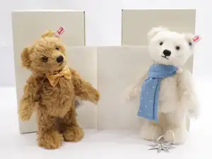 Steiff Swarovski/Danbury Mint teddy bear pair