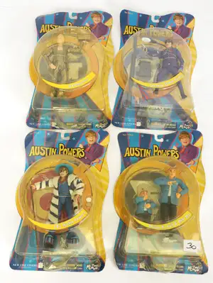 Mezco Austin Powers carded action figure group