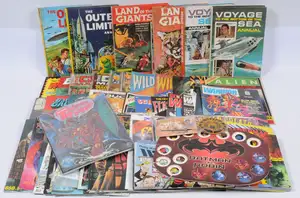 Quantity of TV, Film & similar, Annuals, Comics, Magazines & related Collectibles.  The Outer Limits, Land of the Giants, Voyage to the Bottom of the Sea & sim
