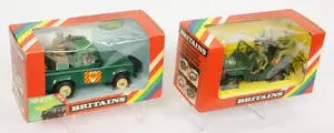 Britains 'Military Vehicles' Range - Set No. 9786 'U.S. Jeep' & Set No.9780 Military Land Rover, both Boxed.