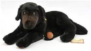 Steiff black Labrador American Kennel Club dog, yellow tag 079146