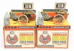 Britains - A Pair of 9726 'American Civil War Field Piece', Boxed.