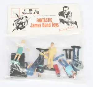 Gilbert "James Bond Figures X 7 Plus Case To Include - "Miss Moneypenny", "Dr No" plus others