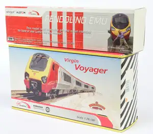 Bachmann OO Gauge 32-600 Virgin Voyager silver livery Class 220 4-car DMU No.220001 "Maiden Voyager". Also includes Dapol Virgin Trains Pendolino EMU Motor Coa