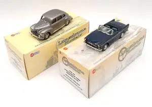 Lansdowne Models, a boxed 1:43 scale pair comprising of LDM.26 1953 Jowett Javelin Deluxe along with LDM.94 1966 Sunbeam Tiger in Midnight Blue