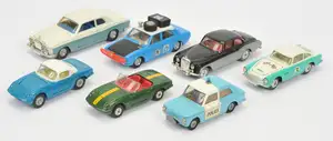 Corgi Toys A Group Of 7 To Include - Bentley Continental Sports Saloon - Two-Tone Black and Silver, Aston Martin