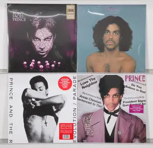 New Vinyl: A collection of funk, pop, and R&B vinyl albums from Prince, featuring a selection of classic studio releases and a limited edition compilation