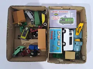 Dinky, Spot-On Models and others similar, a mixed boxed and unboxed group of Copy Models and similar diecast vehicles to include Dinky Supertoys B.B.C. TV “R
