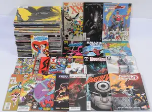 Marvel & Epic Comics, X-Men, Alien, Daredevil, Fantastic Four, Spider-man, ClanDestine & similar.  Although unchecked for completeness condition generally appe