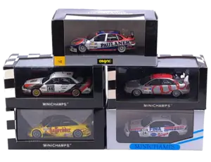 Minichamps and Onyx, a boxed group of 1:43 scale racing models to include Audi V8 DTM (Frank Jelinski), Audi A4 STW (Y. Muller) and BMW DTM examples and others